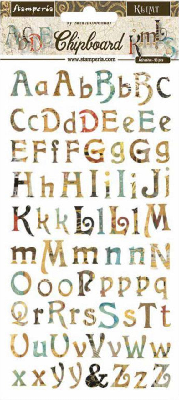 Stamperia Chipboard  - Klimt Alphabet